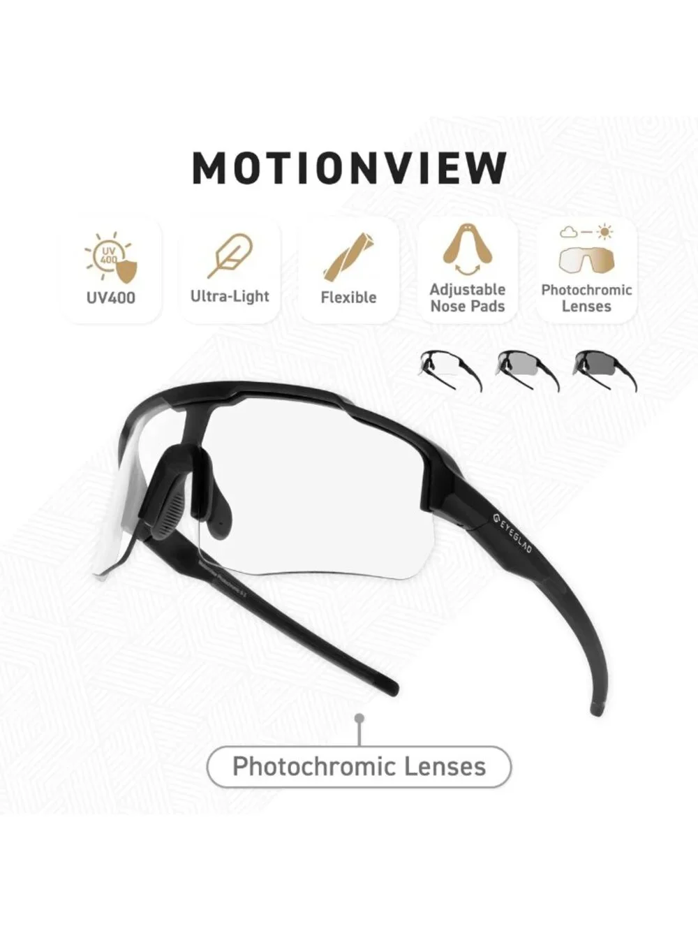 Photochromic Sports Sunglasses UV400 | Lightweight Cycling, Running, Baseball